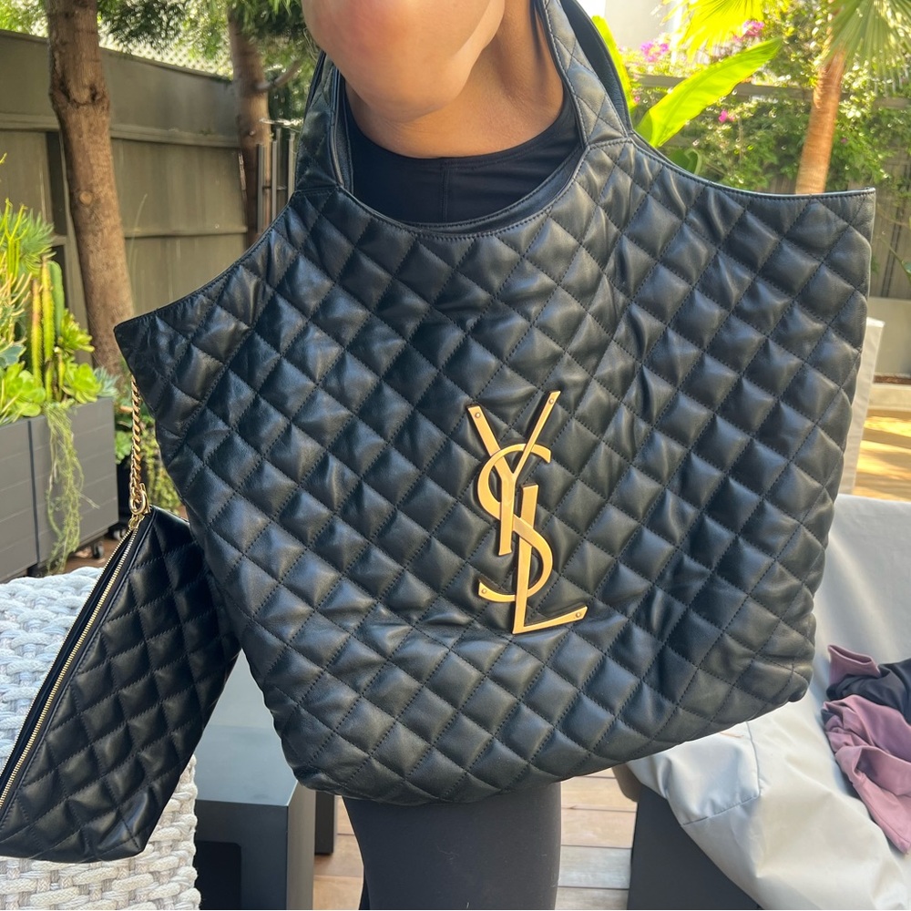 Saint Laurent lamb skin quilted Icare bag